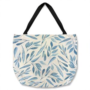 Benjamin Tate Design Watercolour Blue Branches With Leaves Tote bat in Natural Natural Benjamin Tate Design Watercolour Blue Branches With Leaves Tote bat in Natural Natural