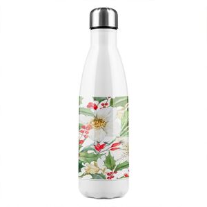 Benjamin Tate Design Watercolour Christmas Pattern Stainless Steel Bottle in Natural Natural Benjamin Tate Design Watercolour Christmas Pattern Stainless Steel Bottle in Natural Natural