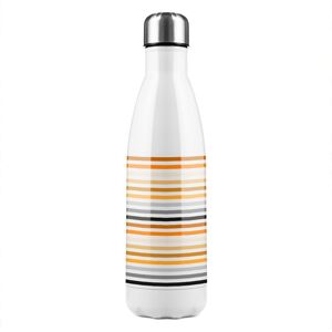 Benjamin Tate Design Striped Pattern Orange Black Gray Beige & Brown Stainless Steel Bottle in Natural Natural Benjamin Tate Design Striped Pattern Orange Black Gray Beige & Brown Stainless Steel Bottle in Natural Natural