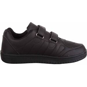 ABSOLUTE FOOTWEAR Childrens Faux Leather Double Touch & Close Sports Trainers in Black Size: 1 Black 1 ABSOLUTE FOOTWEAR Childrens Faux Leather Double Touch & Close Sports Trainers in Black Size: 1 Black 1