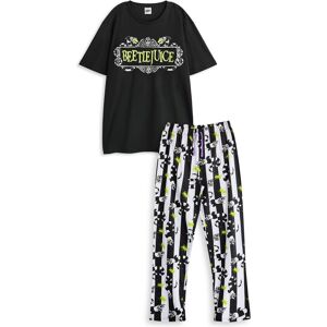 Beetlejuice Men's Adult Short Sleeve Long Leg Pyjama Set (Mens Black) in Black Size: Small Black S Beetlejuice Men's Adult Short Sleeve Long Leg Pyjama Set (Mens Black) in Black Size: Small Black S