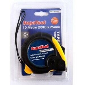 SupaTool Rubberised Tape Measure in Black Black SupaTool Rubberised Tape Measure in Black Black