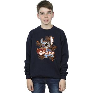 Disney Boy's Lilo & Stitch Ohana Orange Hibiscus Sweatshirt in Navy Size: 7-8 Years Navy 7-8 Years Disney Boy's Lilo & Stitch Ohana Orange Hibiscus Sweatshirt in Navy Size: 7-8 Years Navy 7-8 Years
