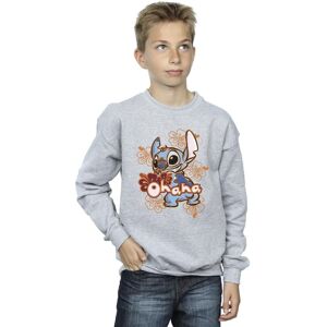 Disney Boy's Lilo & Stitch Ohana Orange Hibiscus Sweatshirt in Grey Size: 9 Years Grey 9 Years Disney Boy's Lilo & Stitch Ohana Orange Hibiscus Sweatshirt in Grey Size: 9 Years Grey 9 Years