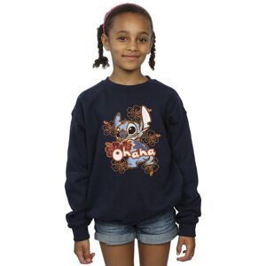 Disney Girl's Lilo & Stitch Ohana Orange Hibiscus Sweatshirt in Navy Size: 7-8 Years Navy 7-8 Years Disney Girl's Lilo & Stitch Ohana Orange Hibiscus Sweatshirt in Navy Size: 7-8 Years Navy 7-8 Years
