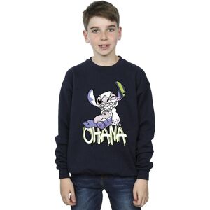 Disney Boy's Lilo & Stitch Ohana Graffiti Sweatshirt in Navy Size: 7-8 Years Navy 7-8 Years Disney Boy's Lilo & Stitch Ohana Graffiti Sweatshirt in Navy Size: 7-8 Years Navy 7-8 Years