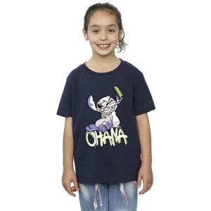 Disney Girl's Lilo & Stitch Ohana Graffiti Cotton T-Shirt in Navy Size: 7-8 Years Navy 7-8 Years Disney Girl's Lilo & Stitch Ohana Graffiti Cotton T-Shirt in Navy Size: 7-8 Years Navy 7-8 Years