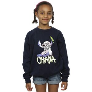 Disney Girl's Lilo & Stitch Ohana Graffiti Sweatshirt in Navy Size: 7-8 Years Navy 7-8 Years Disney Girl's Lilo & Stitch Ohana Graffiti Sweatshirt in Navy Size: 7-8 Years Navy 7-8 Years