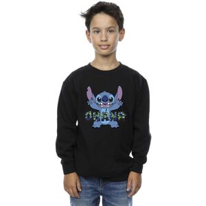 Disney Boy's Lilo & Stitch Ohana Blue Glitch Sweatshirt in Black Size: 9 Years Black 9 Years Disney Boy's Lilo & Stitch Ohana Blue Glitch Sweatshirt in Black Size: 9 Years Black 9 Years