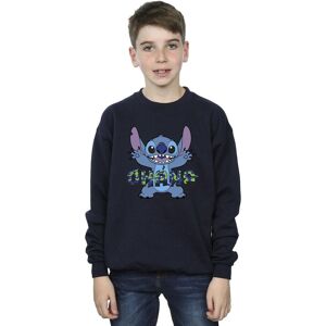 Disney Boy's Lilo & Stitch Ohana Blue Glitch Sweatshirt in Navy Size: 7-8 Years Navy 7-8 Years Disney Boy's Lilo & Stitch Ohana Blue Glitch Sweatshirt in Navy Size: 7-8 Years Navy 7-8 Years