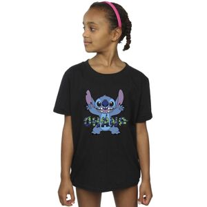 Disney Girl's Lilo & Stitch Ohana Blue Glitch Cotton T-Shirt in Black Size: 9 Years Black 9 Years Disney Girl's Lilo & Stitch Ohana Blue Glitch Cotton T-Shirt in Black Size: 9 Years Black 9 Years