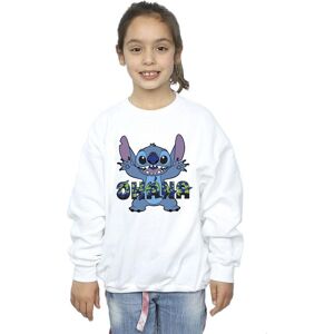 Disney Girl's Lilo & Stitch Ohana Blue Glitch Sweatshirt in White Size: 9 Years White 9 Years Disney Girl's Lilo & Stitch Ohana Blue Glitch Sweatshirt in White Size: 9 Years White 9 Years