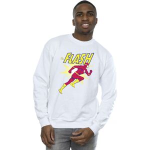 DC Comics Men's The Flash Running Sweatshirt in White Size: Large White L DC Comics Men's The Flash Running Sweatshirt in White Size: Large White L
