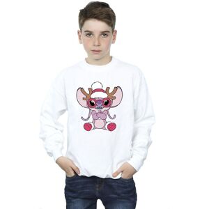 Disney Boy's Lilo & Stitch Angel Reindeer Sweatshirt in White Size: 3-4 Years White 3-4 Years Disney Boy's Lilo & Stitch Angel Reindeer Sweatshirt in White Size: 3-4 Years White 3-4 Years