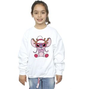 Disney Girl's Lilo & Stitch Angel Reindeer Sweatshirt in White Size: 7-8 Years White 7-8 Years Disney Girl's Lilo & Stitch Angel Reindeer Sweatshirt in White Size: 7-8 Years White 7-8 Years