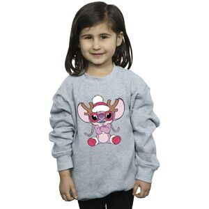 Disney Girl's Lilo & Stitch Angel Reindeer Sweatshirt in Grey Size: 9 Years Grey 9 Years Disney Girl's Lilo & Stitch Angel Reindeer Sweatshirt in Grey Size: 9 Years Grey 9 Years