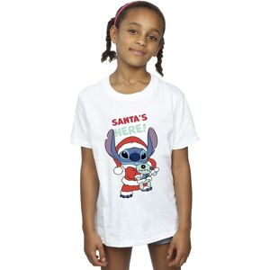 Disney Girl's Lilo & Stitch Santa´s Here Cotton T-Shirt in White Size: 9 Years White 9 Years Disney Girl's Lilo & Stitch Santa´s Here Cotton T-Shirt in White Size: 9 Years White 9 Years