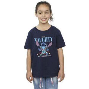 Disney Girl's Lilo & Stitch Naughty & Nice Cotton T-Shirt in Navy Size: 7-8 Years Navy 7-8 Years Disney Girl's Lilo & Stitch Naughty & Nice Cotton T-Shirt in Navy Size: 7-8 Years Navy 7-8 Years