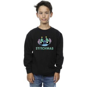 Disney Boy's Lilo & Stitch Stitchmas Glasses Sweatshirt in Black Size: 12-13 Years Black 12-13 Years Disney Boy's Lilo & Stitch Stitchmas Glasses Sweatshirt in Black Size: 12-13 Years Black 12-13 Years