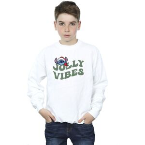 Disney Boy's Lilo & Stitch Jolly Chilling Vibes Sweatshirt in White Size: 7-8 Years White 7-8 Years Disney Boy's Lilo & Stitch Jolly Chilling Vibes Sweatshirt in White Size: 7-8 Years White 7-8 Years