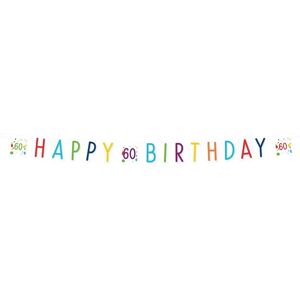 Amscan Confetti 60th Birthday Banner Multicolor Amscan Confetti 60th Birthday Banner Multicolor