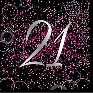 Unique Party Glitz 21st Birthday Disposable Napkins (Pack of 16) in Bright Pink Bright Pink Unique Party Glitz 21st Birthday Disposable Napkins (Pack of 16) in Bright Pink Bright Pink