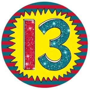 Rachel Ellen Wow Glitter 13th Birthday Party Badge in Yellow Yellow Rachel Ellen Wow Glitter 13th Birthday Party Badge in Yellow Yellow