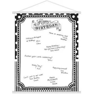Amscan Birthday Sign In Sheet in Black Black Amscan Birthday Sign In Sheet in Black Black