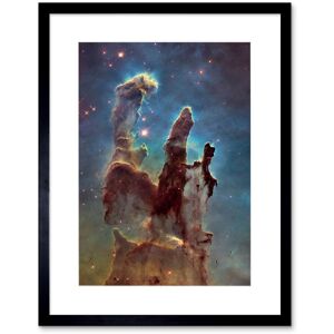 Artery8 Wall Art Print Hubble Space Astronomy WFC3/UVIS M16 Blue Haze 2014 The Pillars Of Creation Eagle Nebula Silhouettes Of Stars Dust & Gas Black W7" x H9" Artery8 Wall Art Print Hubble Space Astronomy WFC3/UVIS M16 Blue Haze 2014 The Pillars Of Creation Eagle Nebula Silhouettes Of Stars Dust & Gas Black W7" x H9"