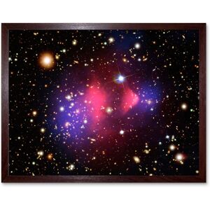 Artery8 Hubble Space Telescope Image Visible-Light X-Ray Composite Image Galaxy Cluster 1E 0657-556 Created Dark Matter Clumps Blue & Pink Gas Brown W12" x H16" Artery8 Hubble Space Telescope Image Visible-Light X-Ray Composite Image Galaxy Cluster 1E 0657-556 Created Dark Matter Clumps Blue & Pink Gas Brown W12" x H16"