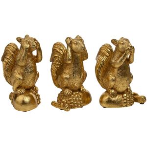 Hestia Set of 3 Gold Squirrels Gold Hestia Set of 3 Gold Squirrels Gold