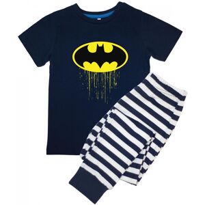 Batman Boy's Logo Drip Short-Sleeved Long Pyjama Set in Navy Size: 4-5 Years Navy 4-5 Years Batman Boy's Logo Drip Short-Sleeved Long Pyjama Set in Navy Size: 4-5 Years Navy 4-5 Years