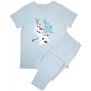 Frozen Girl's Olaf Snow Short-Sleeved Long Pyjama Set in Baby Blue Size: 7-8 Years Baby Blue 7-8 Years Frozen Girl's Olaf Snow Short-Sleeved Long Pyjama Set in Baby Blue Size: 7-8 Years Baby Blue 7-8 Years