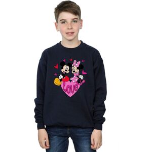 Disney Boy's Love Mickey & Minnie Mouse Hearts Sweatshirt in Navy Size: 7-8 Years Navy 7-8 Years Disney Boy's Love Mickey & Minnie Mouse Hearts Sweatshirt in Navy Size: 7-8 Years Navy 7-8 Years