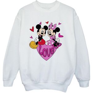 Disney Boy's Love Mickey & Minnie Mouse Hearts Sweatshirt in White Size: 7-8 Years White 7-8 Years Disney Boy's Love Mickey & Minnie Mouse Hearts Sweatshirt in White Size: 7-8 Years White 7-8 Years