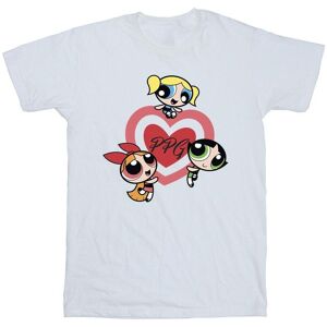 Powerpuff Girls Men's Double Heart Cotton T-Shirt in White Size: 2XL White 2XL Powerpuff Girls Men's Double Heart Cotton T-Shirt in White Size: 2XL White 2XL