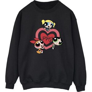 Powerpuff Girls Men's Double Heart Sweatshirt in Black Size: 2XL Black 2XL Powerpuff Girls Men's Double Heart Sweatshirt in Black Size: 2XL Black 2XL