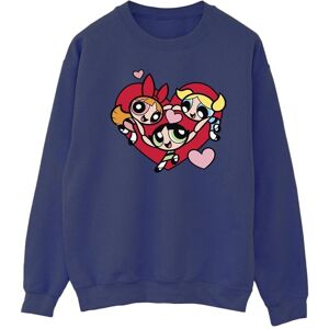 Powerpuff Girls Men's Holding Hands Heart Sweatshirt in Navy Size: Small Navy S Powerpuff Girls Men's Holding Hands Heart Sweatshirt in Navy Size: Small Navy S