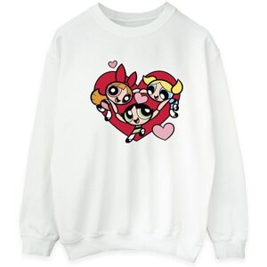 Powerpuff Girls Men's Holding Hands Heart Sweatshirt in White Size: 4XL White 4XL Powerpuff Girls Men's Holding Hands Heart Sweatshirt in White Size: 4XL White 4XL