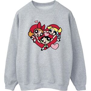 Powerpuff Girls Men's Holding Hands Heart Sweatshirt in Grey Size: Medium Grey M Powerpuff Girls Men's Holding Hands Heart Sweatshirt in Grey Size: Medium Grey M