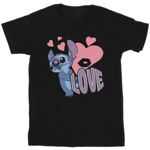 Lilo & Stitch Boy's Love Hearts Cotton T-Shirt in Black Size: 7-8 Years Black 7-8 Years Lilo & Stitch Boy's Love Hearts Cotton T-Shirt in Black Size: 7-8 Years Black 7-8 Years