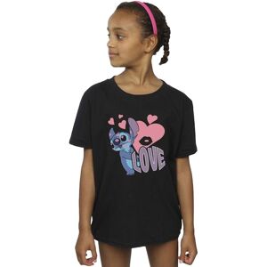 Lilo & Stitch Girl's Love Hearts Cotton T-Shirt in Black Size: 9 Years Black 9 Years Lilo & Stitch Girl's Love Hearts Cotton T-Shirt in Black Size: 9 Years Black 9 Years
