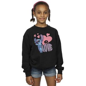 Lilo & Stitch Girl's Love Hearts Sweatshirt in Black Size: 7-8 Years Black 7-8 Years Lilo & Stitch Girl's Love Hearts Sweatshirt in Black Size: 7-8 Years Black 7-8 Years
