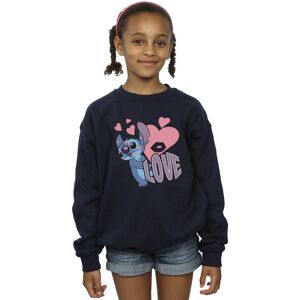 Lilo & Stitch Girl's Love Hearts Sweatshirt in Navy Size: 7-8 Years Navy 7-8 Years Lilo & Stitch Girl's Love Hearts Sweatshirt in Navy Size: 7-8 Years Navy 7-8 Years