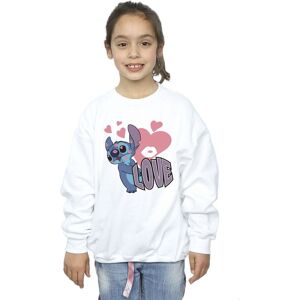 Lilo & Stitch Girl's Love Hearts Sweatshirt in White Size: 7-8 Years White 7-8 Years Lilo & Stitch Girl's Love Hearts Sweatshirt in White Size: 7-8 Years White 7-8 Years