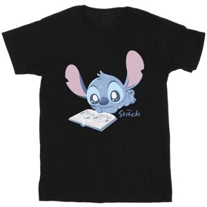 Lilo & Stitch Boy's Reading Lying Down Cotton T-Shirt in Black Size: 9 Years Black 9 Years Lilo & Stitch Boy's Reading Lying Down Cotton T-Shirt in Black Size: 9 Years Black 9 Years