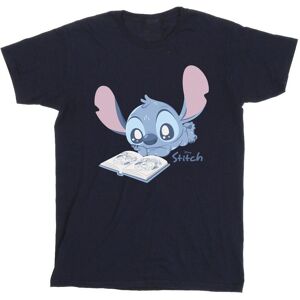 Lilo & Stitch Boy's Reading Lying Down Cotton T-Shirt in Navy Size: 3-4 Years Navy 3-4 Years Lilo & Stitch Boy's Reading Lying Down Cotton T-Shirt in Navy Size: 3-4 Years Navy 3-4 Years