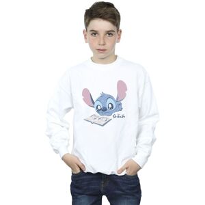 Lilo & Stitch Boy's Reading Sweatshirt in White Size: 3-4 Years White 3-4 Years Lilo & Stitch Boy's Reading Sweatshirt in White Size: 3-4 Years White 3-4 Years