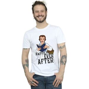 Beauty And The Beast Men's Happily Ever After Reading T-Shirt in White Size: Large White L Beauty And The Beast Men's Happily Ever After Reading T-Shirt in White Size: Large White L