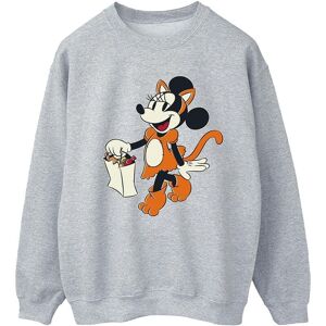 Disney Women's Cat Trick Or Treat Minnie Mouse Sweatshirt in Grey Size: 2XL Grey 2XL Disney Women's Cat Trick Or Treat Minnie Mouse Sweatshirt in Grey Size: 2XL Grey 2XL